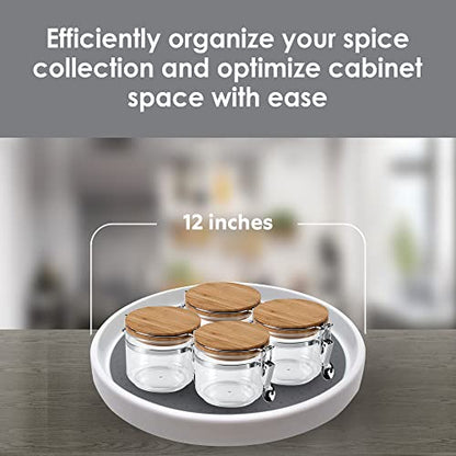 Gadgetime USA Lazy Susan Turntable 2 Pack, 12 inches Non-Skid Round Spinning Spice Organizer - Rotating Rack for Kitchen, Cabinet, Pantry, Fridge, Bathroom Vanity, Countertop