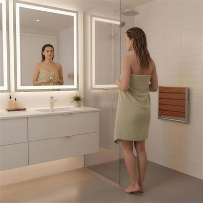 20" Foldable Shower Seat Wall Mounted, Folding Shower Bench for Shower Spaces, 450lbs Max Load for Inside Shower - size: 20INCH