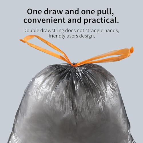 MOPALL Small Trash Bags with Drawstring, 2.6-4 Gallon, Black | 75 Count - size: Trash Bags (Pack of 75)