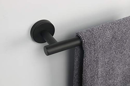 TocTen Bath Towel Bar - Thicken SUS304 Stainless Steel Bathroom Towel Holder, Towel Rod for Bathroom Heavy Duty Wall Mounted Towel Rack Hanger (18IN, Matte Black) - color: Black, size: 18IN
