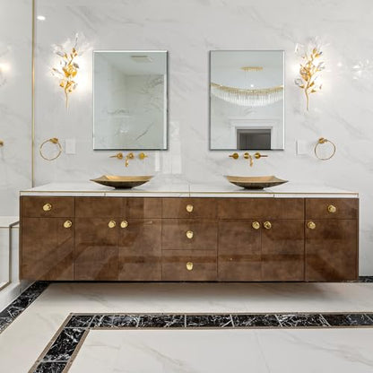 Ruomeng Wall Mirror Bathroom Mirrors for Wall 40" x 30", Frameless Rectangle Mirror with Beveled Edge Wall Mounted Mirror for Vanity and Entryway - size: 40"L x 30"W