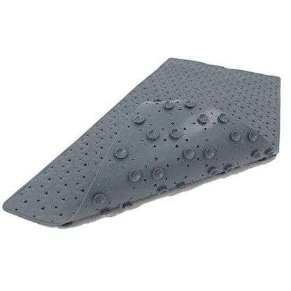 SafeLand- Non-Slip Bath, Shower, Tub Mat, TPR Material, Eco-Friendly, Non-PVC, Machine Washable, No Odor, with Powerful Suction Cups and Drain Holes, Tweed (15"x30" Gray) - color: Gray