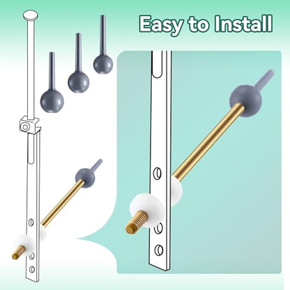 Enhon 2 Pack Universal Pop Up Drain Ball Rod Assembly, Sink Ball Rod Assembly Compatible with Pop up Stopper, Bathroom Sink Repair Kit, 3 Sizes of Balls and 2 Cone Washers(Alloy Steel Rods,Yellow) - color: Yellow, style: Alloy Steel Rods