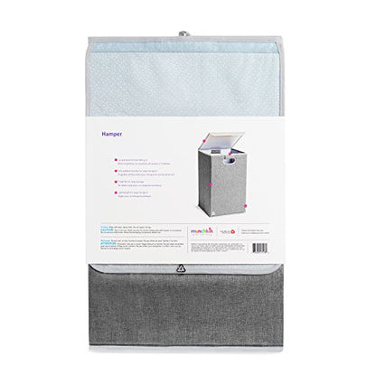 Munchkin Laundry Hamper for Baby and Kids, Collapsible Nursery Organizer with Lid, Grey