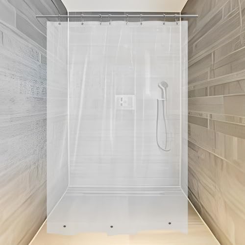 24x72 Narrow Shower Curtain Liner with Side Magnetic Clips, Clear | Close to Wall & Splash Guard, Bottom Magnets, Heavy Duty Small Shower Liner 24 x 72 Inch for Bathroom - color: 8g.heavy-clear, size: 24"W x 72"L (Pack of 1)