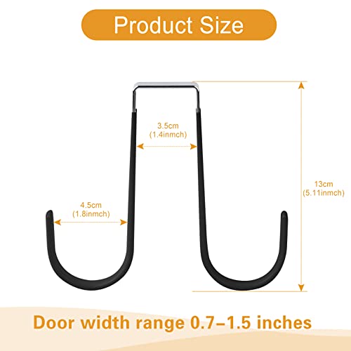 Manesi Over The Door Hooks, Soft Rubber Prevent Scratches Door Hangers Hooks for Bathroom, Living Room, Bedroom, and Kitchen Hanging Clothes, Towels, Shoe Bag, Hats, Coats, Bags, etc. (Black, 4 Pack) - color: Black