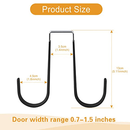 Manesi Over The Door Hooks, Soft Rubber Prevent Scratches Door Hangers Hooks for Bathroom, Living Room, Bedroom, and Kitchen Hanging Clothes, Towels, Shoe Bag, Hats, Coats, Bags, etc. (Black, 4 Pack) - color: Black