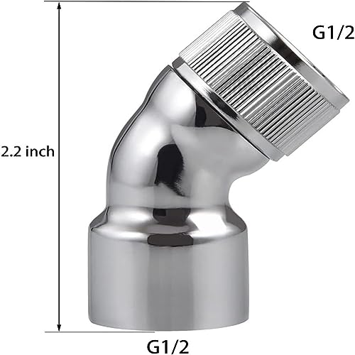 45 Degree Handhold Shower Elbow Adapter Shower Head Elbow Adapter Female to Female Chrome