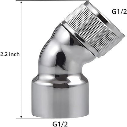 45 Degree Handhold Shower Elbow Adapter Shower Head Elbow Adapter Female to Female Chrome