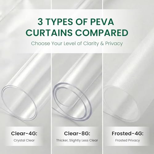 Bowery Home NOT Made in China Eco-Friendly Recycled PEVA Shower Curtain Liner – Waterproof, Sustainable, Non-Toxic Shower Curtain Liner, with Rust-Proof Grommets, 72x72IN, 8G – Clear - color: 8g / Clear