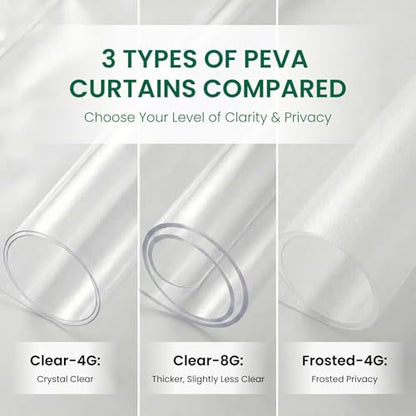 Bowery Home NOT Made in China Eco-Friendly Recycled PEVA Shower Curtain Liner – Waterproof, Sustainable, Non-Toxic Shower Curtain Liner, with Rust-Proof Grommets, 72x72IN, 8G – Clear - color: 8g / Clear