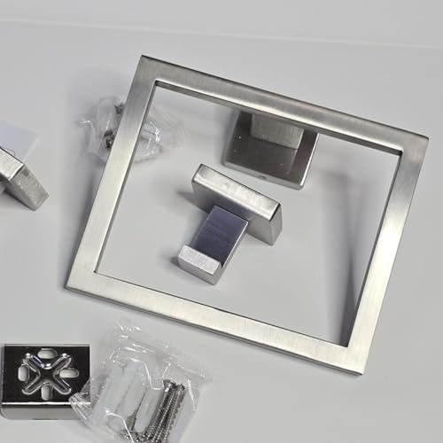 Gypie 16Inch Bathroom Accessory Set Wall Mounted, Brushed Nickel 5-Pieces | Stainless Steel Bathroom Hardware Set Towel Bar Set - color: Brushed Nickel 5 Piece, size: 16 Inch