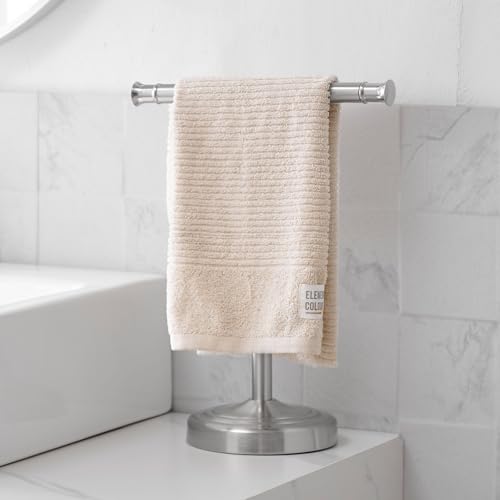 RUMOSE Brushed Nickel Hand Towel Holder Stand Countertop Towel Rack | 13 Inch Bathroom Kitchen Vanity T-Shape Towel Stand Free Standing Stainless Steel Towel Bar Towel Ring - color: Brushed Nickel