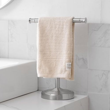 RUMOSE Brushed Nickel Hand Towel Holder Stand Countertop Towel Rack | 13 Inch Bathroom Kitchen Vanity T-Shape Towel Stand Free Standing Stainless Steel Towel Bar Towel Ring - color: Brushed Nickel