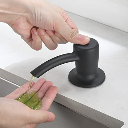 RULIA Kitchen Sink Soap Dispenser, Build in Sink Soap Dispenser, Deck Mounted Soap Dispenser, Matte Black RB2006 - color: Matte Black