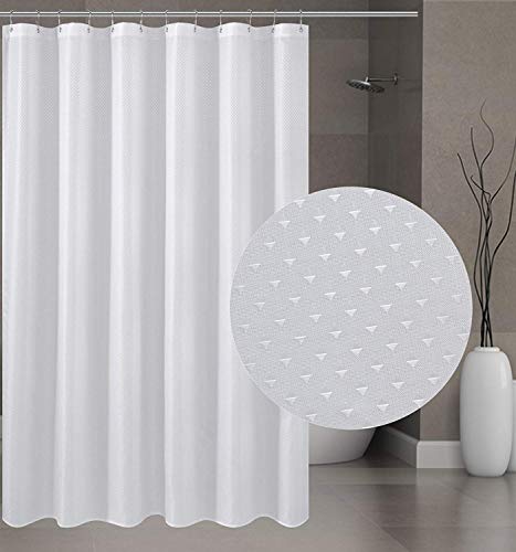 N&Y HOME Hotel Fabric Shower Curtain or Liner White 72x72 | Cloth Textured Diamond Patterned, Bottom Magnets, Machine Washable,, Water Repellent - size: 72"W x 72"L (Pack of 1)