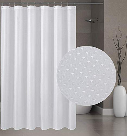 N&Y HOME Hotel Fabric Shower Curtain or Liner White 72x72 | Cloth Textured Diamond Patterned, Bottom Magnets, Machine Washable,, Water Repellent - size: 72"W x 72"L (Pack of 1)
