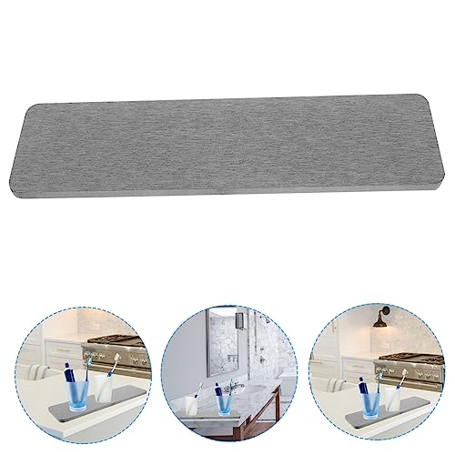 Absorbent Diatomite Mat for Bathroom Countertop Rectangle Design Fast Drying Deep Soap and Mouthwash Cup Mat Keeps Surfaces Dry and Tidy
