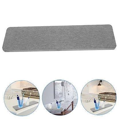 Absorbent Diatomite Mat for Bathroom Countertop Rectangle Design Fast Drying Deep Soap and Mouthwash Cup Mat Keeps Surfaces Dry and Tidy