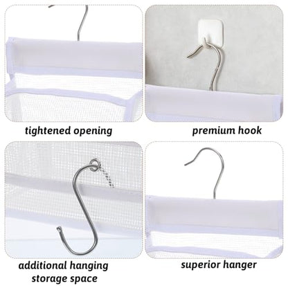 Mesh Shower Caddy Hanging, Hanging Mesh Shower Caddy Organizer, Portable Bathroom Storage Bag With Rotatable Hook For Dorm, Gym, Travel, RV And Swimming
