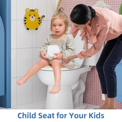 Toilet Seat, Round Toilet Seat With Toddler Seat, Quick-Release Structure Toilet Seat, Quick-Attach Hardware & Full Flat With Grip-Tight Bumpers, Quiet-Close Seat, White 17 in - size: round