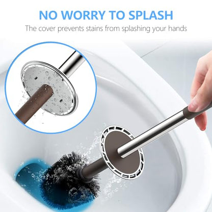 SetSail Toilet Brush, Compact Size Toilet Bowl Brush and Holder Toilet Brushes for Bathroom with Stainless Steel Handle Toilet Cleaner Brush with Durable Scrubbing Bristles, Brown - color: Brown, size: 1 pack