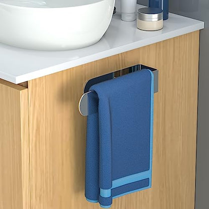 HUFEEOH Adhesive Hand Towel Holder, Kitchen Towel Rack Towel Bars Wall Mounted, Stainless Steel Bath Towel Holder for Bathroom Hotel Kitchen (8 inch, Polished Silver) - color: Polished Silver, size: 8 Inch