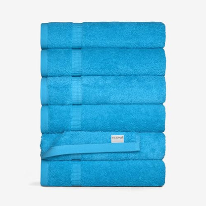 SALBAKOS 6-Piece 100% Turkish Cotton Hand Towels, 16x30 inch, Aqua | Large Size Thick Super Soft Highly Absorbent, Versatile Hair Face & Hand Drying Towel, Premium Hotel Quality Made in Turkey - color: Aqua, size: 6 Hand Towels