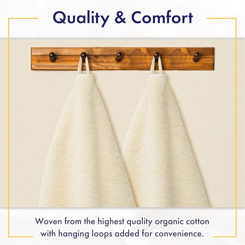 100% Organic Zero-Twist Cotton Towels - GOTS Certified Luxury Bath Towels - Ultra Soft & Plush 700GSM Long-Staple Cotton - 6 Piece Towel Set (Papyrus) - color: Papyrus, size: 6pc Towel Set