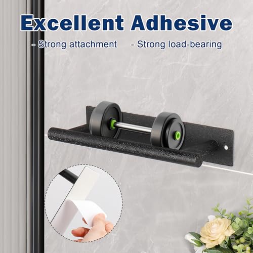 NearMoon Self Adhesive Hand Towel Holder/Towel Ring, Stainless Steel Hand Towel Bar Rustproof Stick on Wall-Towel Rack for Bathroom/Kitchen, Sticky and Wall Mounted (1, Matte Black) - color: Matte Black