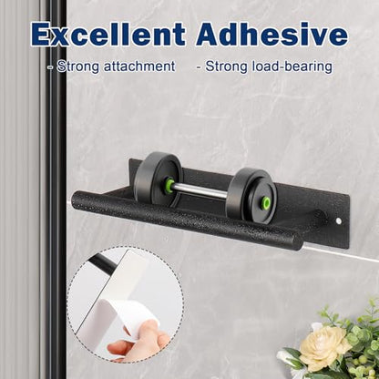 NearMoon Self Adhesive Hand Towel Holder/Towel Ring, Stainless Steel Hand Towel Bar Rustproof Stick on Wall-Towel Rack for Bathroom/Kitchen, Sticky and Wall Mounted (1, Matte Black) - color: Matte Black