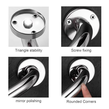 Stainless Steel Shower Grab Bar with Textured Grip Safety Handrail for Seniors and Disabled Support (60cm/24in) - size: 60cm/24in