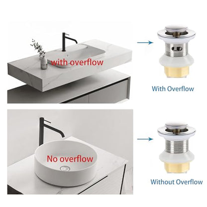 ANIS・KEBBR All Metal Pop Up Sink Drain Without Overflow Anti Clog Strainer Bathroom Kitchen 1.25-1.5 Inch Hole