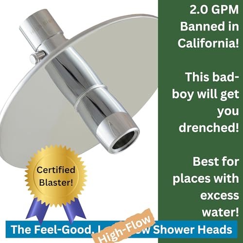High Sierra® Solid Lead-Free Metal NEW Gen 3 'Reflections with Trickle Valve 2.0 GPM. High Pressure Shower Head & Self-Heating 6” Fogless Mirror In One. Chrome finish - color: Chrome, size: 2 GPM