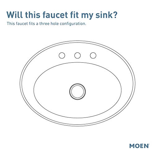 Moen 6172BL Glyde Two-Handle High Arc Centerset Bathroom Faucet, Matte Black