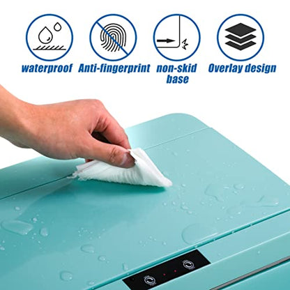 Plastic Kitchen Trash Can,13 Gallon Trash Can 50 Liter Automatic Touch Free High-Capacity Garbage Can with Lid for Bedroom Bathroom Home Office, Blue - color: BLUE