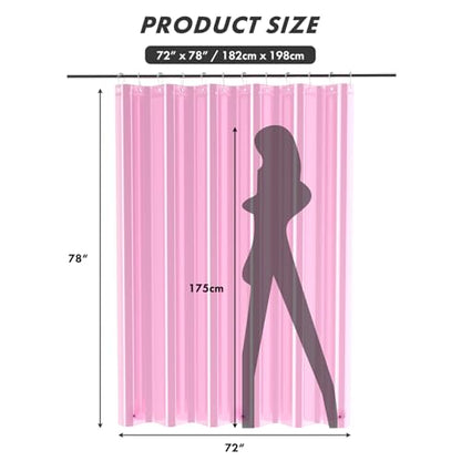 AmazerBath 72x78 Long Shower Curtain Liner, Clear Pink Plastic Shower Liner, Waterproof PEVA Shower Liners, Cute Lightweight Shower Curtains for Bathroom with 3 Magnets & 12 Rustproof Grommets - color: Clear Hot Pink, size: 72"W x 78"L (Pack of 1)