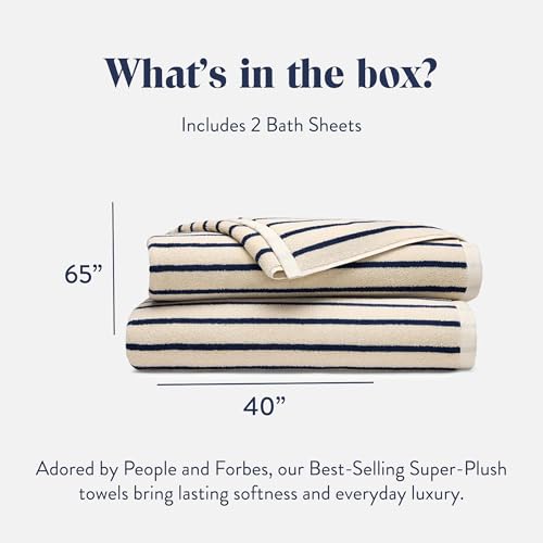 Brooklinen 100% 100% Turkish Cotton Bath Sheets Spa-Quality - Set of 2, Abyss