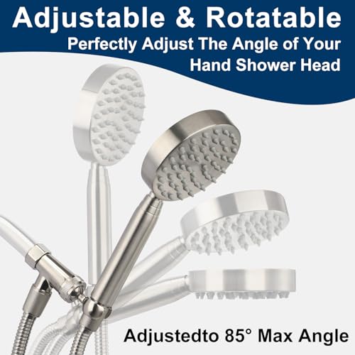 All Metal Shower Head with Handheld - 72" Long Hose, High Pressure Sprayer | Hand HeId Showerhead Spray, Solid Outdoor Showerheads and Brass Holder, Brushed Nickel - color: Brushed Nickel