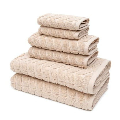 BAGNO MILANO Turkish Cotton Bath Towels, Hand Towels - Soft Plush Jacquard Collection - Highly Absorbent Towel Set (Sand Beige, 4 Pcs Hand Towel Set) - color: Sand Beige, size: 4 pcs Hand Towel Set
