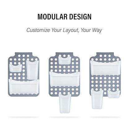 Over Shower Door Organizer, 3 Bins, Adjustable Hanging Storage - size: 3 Bins