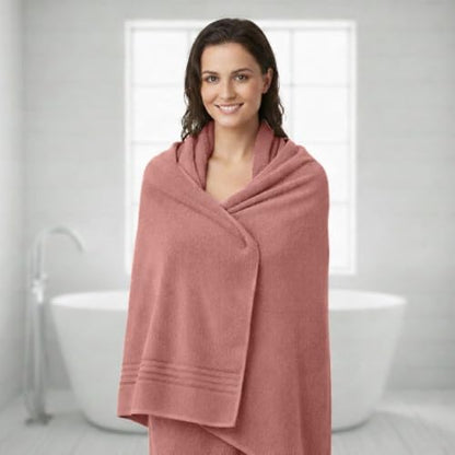 8 Piece Bath Towels for Bathroom - 100% Cotton, Soft Absorbent Bathroom Towels Set - 2 Extra Large Bath Towels, 2 Hand Towels & 4 Washcloths - Hotel Spa Thick Plush Towel, Rose Tan - color: Rose Tan (Pack of 8)