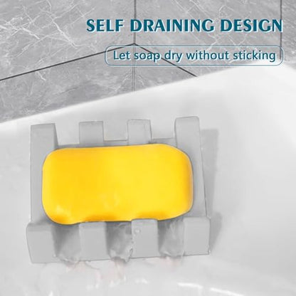 Self Draining Soap Dish Holder,Silicone Soap Dish,for Bathroom,Kitchen, Sponges，Can Extend Soap Life，Keep Soap Bars Dry and Easy Cleaning (Light Grey,1-Pack) - color: Light Grey,1-pack