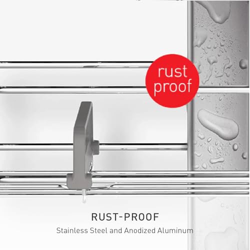 simplehuman Adjustable and Extendable Shower Caddy Large, Stainless Steel and Anodized Aluminum - style: Large