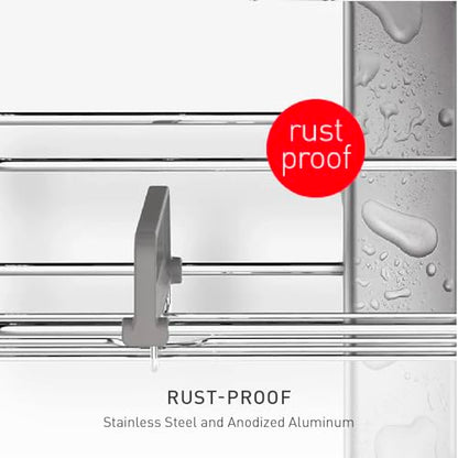 simplehuman Adjustable and Extendable Shower Caddy Large, Stainless Steel and Anodized Aluminum - style: Large