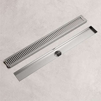 VIGO Elan 24 in. Linear Shower Drain in Brushed Nickel - VG07002BN - color: Brushed Nickel, size: 24 in.
