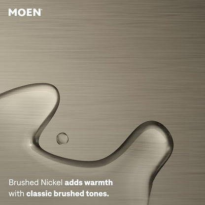 Moen Brushed Nickel Standard Shower Arm with 1/2-Inch Universal Threads, 8-Inch, 123815BN | 8" extended reach, universal 1/2" threads, brushed nickel finish, durable metal build, standard shower fit - color: Brushed Nickel, size: 8 Inch
