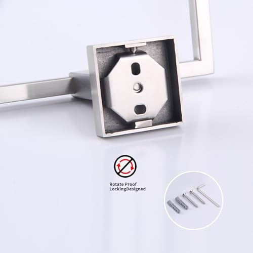 GERZWY Bath Towel Holder SUS304 Stainless Steel Towel Hanger Towel Ring for Bathroom Lavatory Wall Mount Contemporary Style, Brushed Finish JG1906-LS - color: Brushed