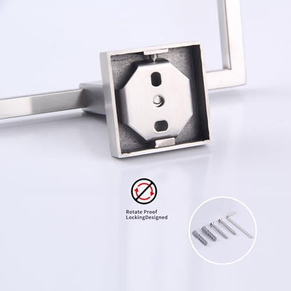 GERZWY Bath Towel Holder SUS304 Stainless Steel Towel Hanger Towel Ring for Bathroom Lavatory Wall Mount Contemporary Style, Brushed Finish JG1906-LS - color: Brushed