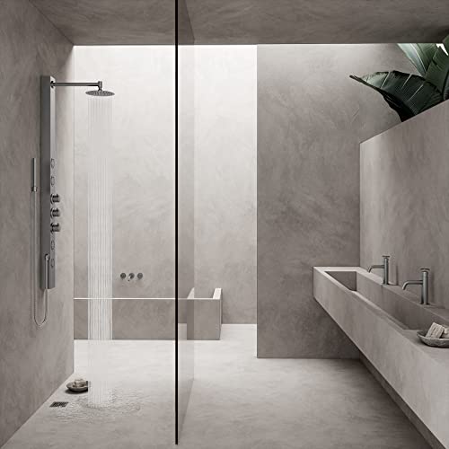 VIGO Elan 4.38 in. W x 4.38 in. L Square Shower Drain in Brushed Nickel - VG07004BN - color: Brushed Nickel, size: 4 in.